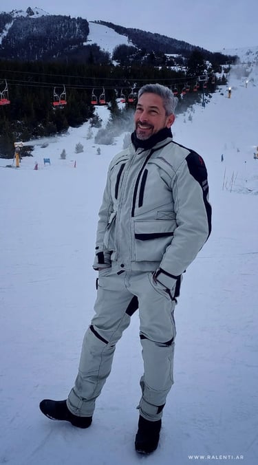 a man in a suit and a snowboarder